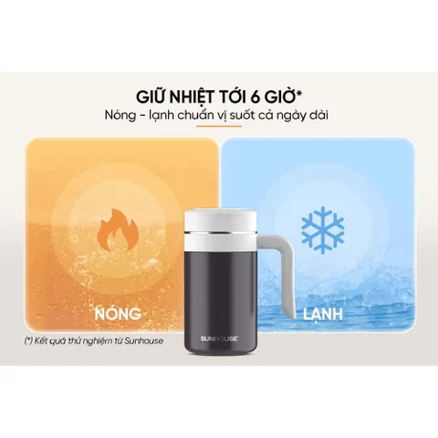 Bình cốc giữ nhiệt inox 316 Stay Table 520ml SUNHOUSE KS-TU520SB