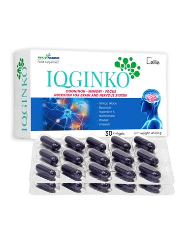 [CHÍNH HÃNG] Viên Uống Bổ Não IQGinko Bulgaria (Hộp 30 Viên) – Tăng Cường Tuần Hoàn Máu Brain, Giảm Đau Đầu, Mất Ngủ & H