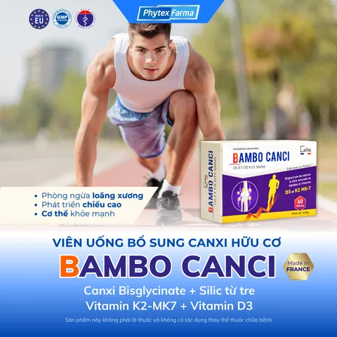 [CHÍNH HÃNG] Viên Uống Bổ Sung Canxi Hữu Cơ BAMBO CANCI Pháp – Giúp Xương Răng Chắc Khỏe, Giảm Loãng Xương (Hộp 60 viên)