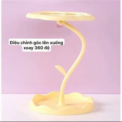 Gương trang điểm để bàn bông hoa xoay 360 độ, có thể tháo rời