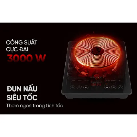 Bếp từ đơn cảm ứng inverter 3000W SUNHOUSE SHD6896 - Bảo hành 12 tháng