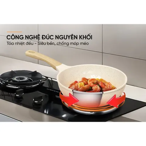 Chảo phủ sứ an toàn đáy từ 20cm SUNHOUSE SBDS20MC