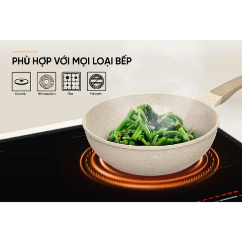 Chảo phủ sứ an toàn đáy từ 20cm SUNHOUSE SBDS20MC