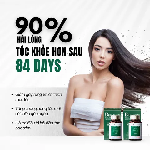 NUTRI HAIR ZINC - Viên uống Hỗ trợ giảm rụng tóc, nuôi dưỡng tóc chắc khỏe – Hộp 60 viên - Pháp