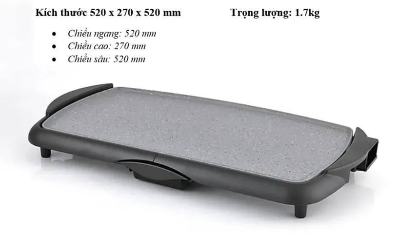 Bếp Nướng Điện LocknLock EJG262BLK Công Suất 2000w 220-240V, 50-60Hz, Bảo Hành 2 Năm