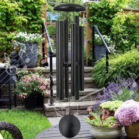 Chuông gió bằng nhôm, dài 53 inch (135 cm), gồm 6 ống nhôm (ĐK 2.2 cm, dày 1.2 mm), dùng treo trang trí, NSX Dehongyuan Lighting Factory, mới 100%