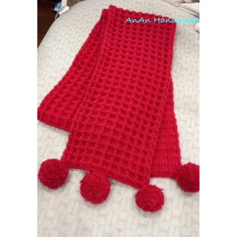 Khăn len waffle Handmade, siêu ấm