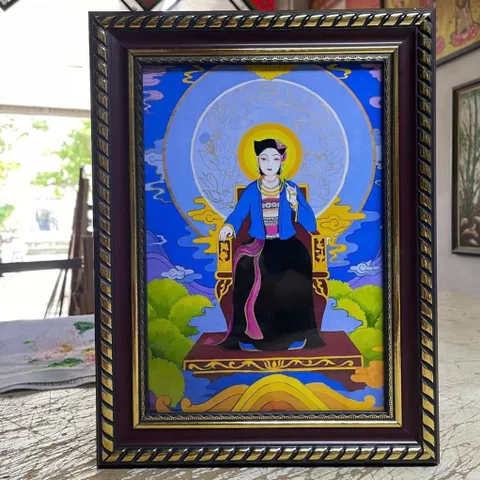 Khung Tranh CÔ TÁM ĐỒI CHÈ - có khung  có hoả tốc 3 CỠ