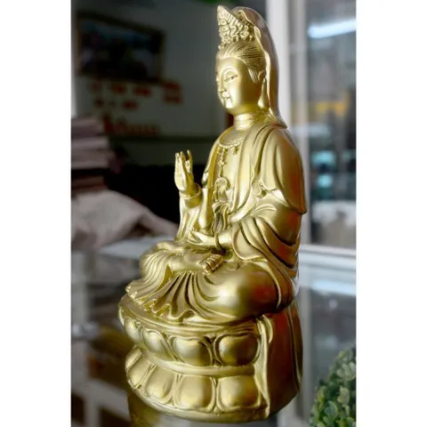 Tượng ngài Quan Thế Âm Bồ Tát ngồi cao 15cm-Nhiều mẫu NHIỀU MÀU
