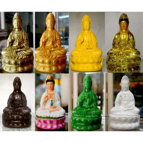 Tượng ngài Quan Thế Âm Bồ Tát ngồi cao 15cm-Nhiều mẫu NHIỀU MÀU