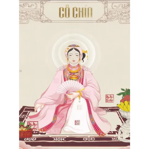 Khung Tranh CÔ CHÍN ( tứ phủ ) - có khung  có hoả tốc 3 CỠ
