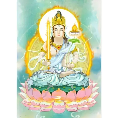 Khung  Tranh HƯ KHÔNG TẠNG BỒ TÁT treo tường hoặc thờ cúng