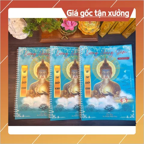 TRỌN BỘ 3 VỞ CHÉP KINH Lương Hoàng Sám in mờ - TẶNG 10 VIẾT