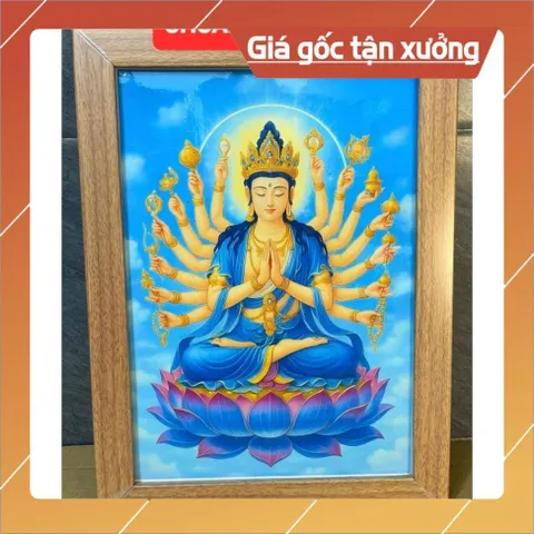 Khung Tranh CHUẨN ĐỀ BỒ TÁT thờ hoặc treo tường cỡ 25cm x 35cm