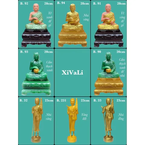 Tượng Ngài Thánh Tăng Sivali ngồi ôm bát cao 20cm 5 màu cực đẹp HOẢ TỐC
