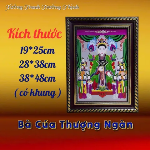 Khung Tranh BÀ CHÚA THƯỢNG NGÀN - có khung  có hoả tốc 3 CỠ