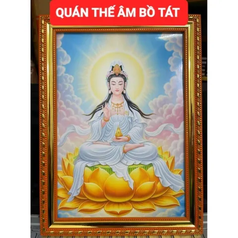 Khung  Tranh QUÁN THẾ ÂM BỒ TÁT treo tường hoặc thờ cúng
