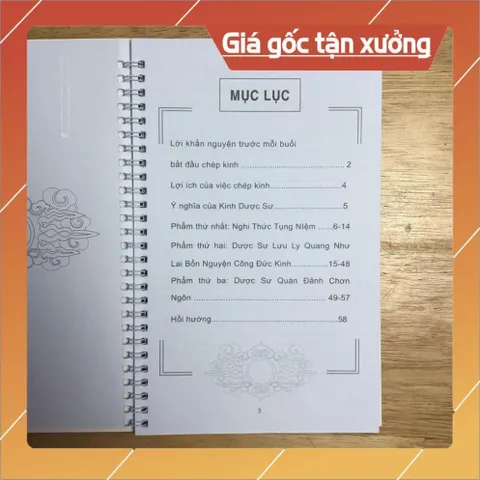 Sổ chép Kinh Dược Sư nét in mờ ( tặng kèm 1 bút + 4 ngòi )  CÓ HOẢ TỐC
