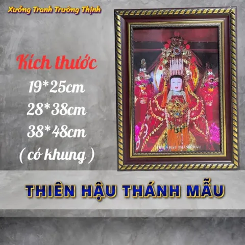 Khung Tranh THIÊN HẬU THÁNH MẪU - có khung  có hoả tốc 3 CỠ