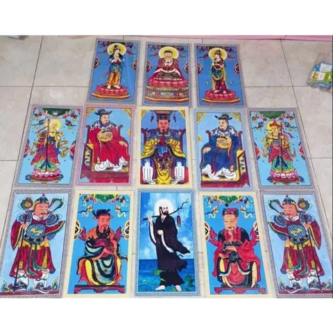 Bộ tranh cúng BÀY ĐÀN 17 bức thông dụng CHỮ NHẬT CAO 40CM
