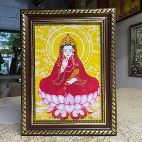 Khung Tranh MẪU THƯỢNG THIÊN ĐỆ NHẤT - có khung  có hoả tốc 3 CỠ