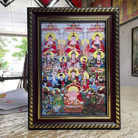 Khung Tranh HỘI THƯỢNG PHẬT BỒ TÁT - Có khung  có hoả tốc 3 CỠ