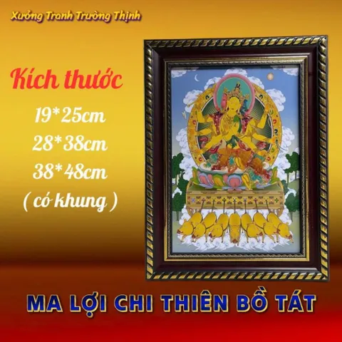 Khung Tranh MA LỢI CHI THIÊN BỒ TÁT - có khung  có hoả tốc 3 CỠ