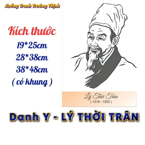 Khung Tranh DANH Y LÝ THỜI TRÂN - có khung  có hoả tốc 3 CỠ