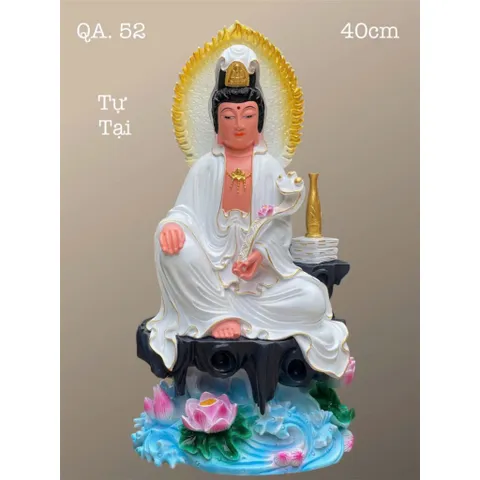 TÔN TƯỢNG QUAN ÂM TỰ TẠI CAO 40CM NGỒI THUYỀN QUÁ ĐẸP, 4 MÀU KHÁCH CHỌN