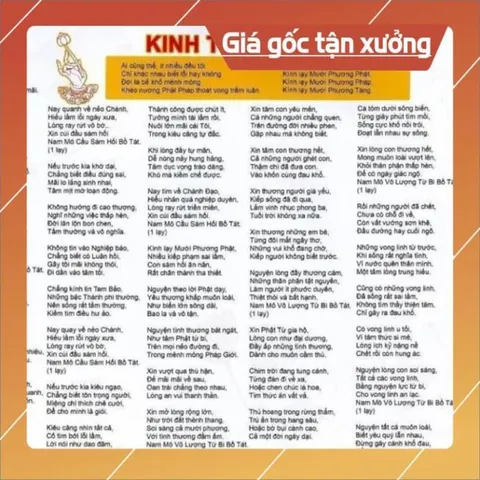 COMBO 100 Tờ Kinh Từ Bi Sám Hối GIEO DUYÊN