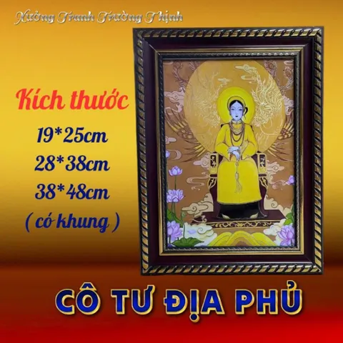 Khung Tranh CÔ TƯ ĐỊA PHỦ - có khung  có hoả tốc 3 CỠ