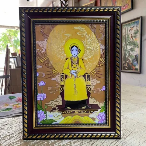 Khung Tranh CÔ TƯ ĐỊA PHỦ - có khung  có hoả tốc 3 CỠ