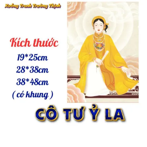 Khung Tranh CÔ TƯ Ỷ LA - có khung  có hoả tốc 3 CỠ