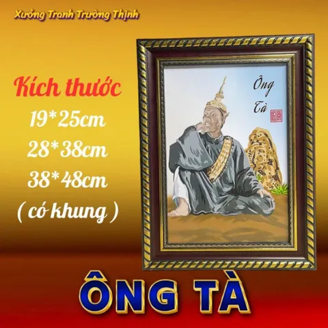 Khung Tranh ÔNG TÀ - có khung đầy đủ  có hoả tốc 3 CỠ