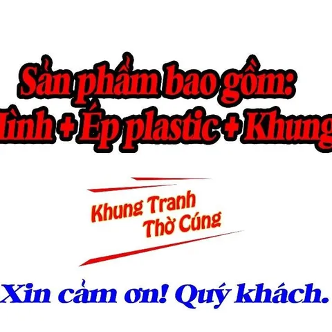 Tranh Thờ TỔ NGHỀ VÉ SỐ màu đỏ + khung cực đẹp