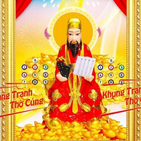 Tranh Thờ TỔ NGHỀ VÉ SỐ màu đỏ + khung cực đẹp