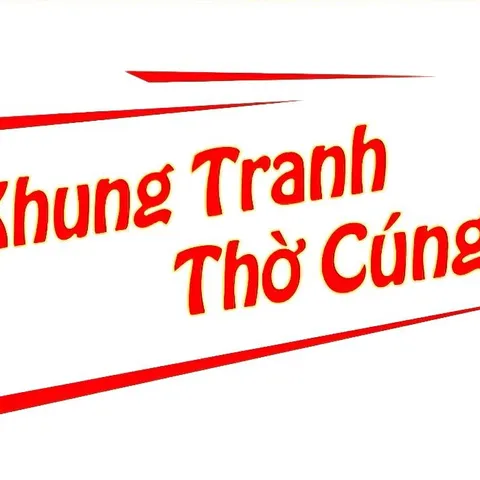 Tranh Thờ TỔ NGHỀ VÉ SỐ màu đỏ + khung cực đẹp