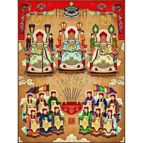 Khung  Tranh TAM VỊ THÁNH TỔ treo tường hoặc thờ cúng