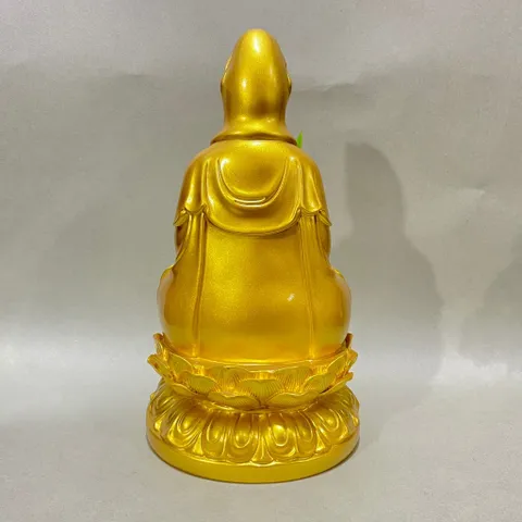 Tượng Quan Âm Màu Vàng Ngồi 30cm Nhựa Composite cực đẹp