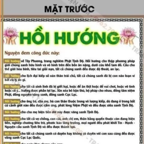 10 Tờ Chú Hồi Hướng bằng giấy, IN 2 MẶT ÉP PLASTICS NHIỀU CỠ cực đẹp