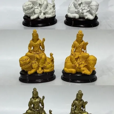 Tượng Ngài Bồ tát Văn Thù - Phổ Hiền Cao 10cm Nhiều Màu cực đẹp