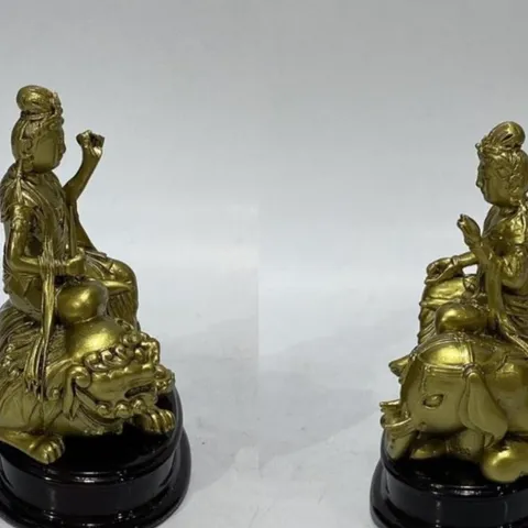 Tượng Ngài Bồ tát Văn Thù - Phổ Hiền Cao 10cm Nhiều Màu cực đẹp