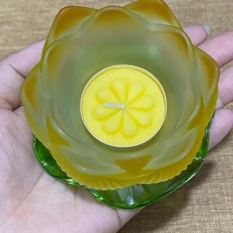 Đế Nến DÍNH LIỀN Hoa Sen Lưu Ly Nhiều Màu Đế Lá Sen Xanh nhiều mẫu cực đẹp