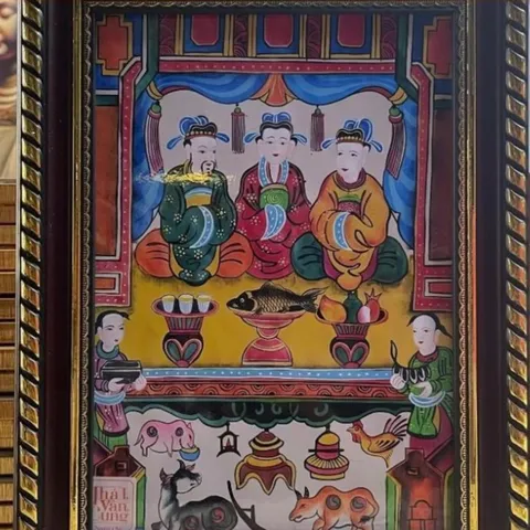 Tranh TAM VỊ TÁO QUÂN, tranh có khung - nhiều kích thước cực đẹp