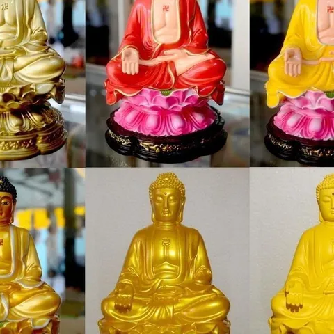 Tượng Đức Phật A Di Đà ngồi tòa sen cao 20cm-nhiều mẫu cực đẹp