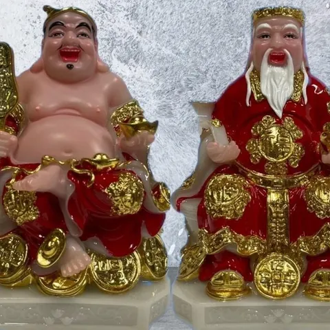 Tài Địa ĐỎ ĐÁ GIÁC VÀNG Cho Mệnh Mộc, Mệnh Hoả 8in Chiêu Tài, 20CM cực đẹp