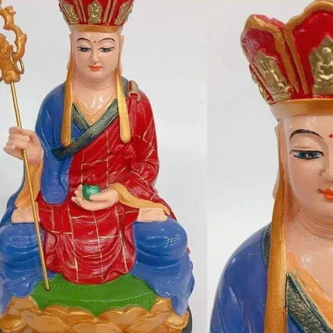 Tượng Địa Tạng 16cm vẽ màu TÍM - DT05 cực đẹp