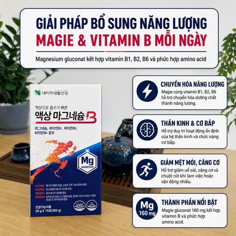 [Nature Life Health] Nước Bổ Sung Magie Vitamin B Energy Boost