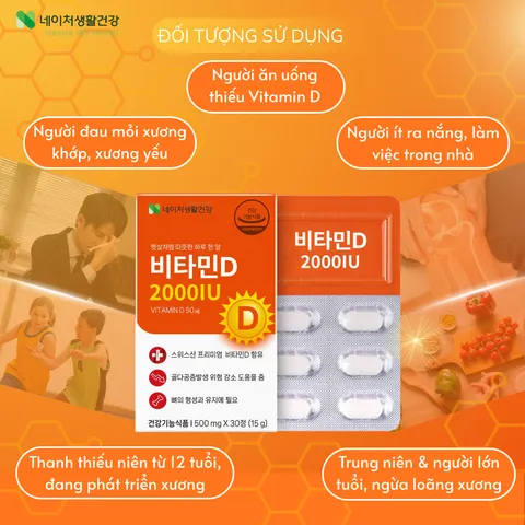 [Nature Life Health] Viên Bổ Sung Vitamin D 2000IU
