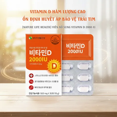 [Nature Life Health] Viên Bổ Sung Vitamin D 2000IU